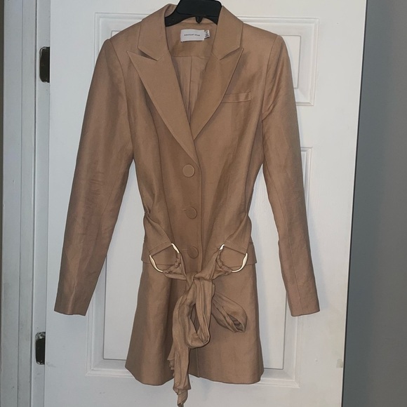 Significant other Elora belted mini blazer Linen dress size 6 front pockets - Picture 5 of 14